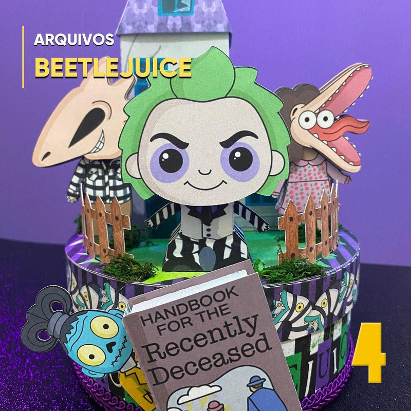Caixa Beetlejuice - Arquivo Digital para Recorte - Quatro Cambalhotas
