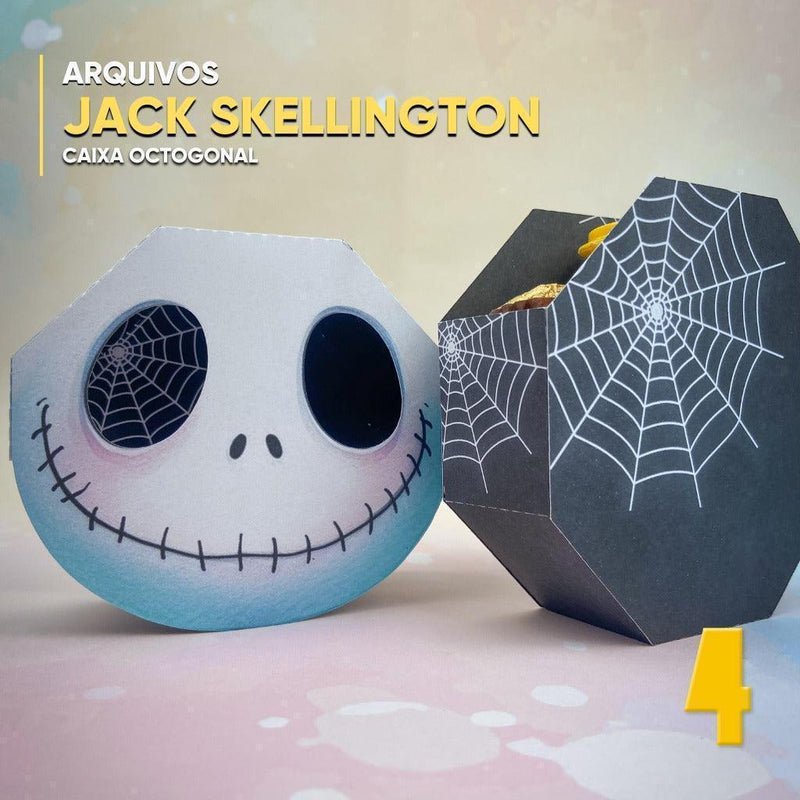 Caixa Jack Skellington - Arquivo Digital para Recorte - Quatro Cambalhotas