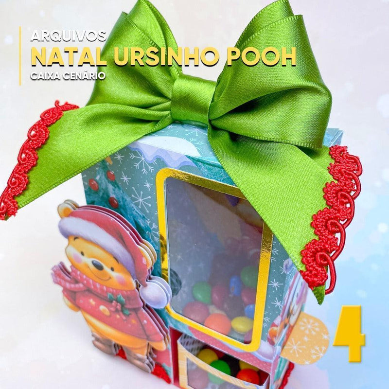 Natal Ursinho Pooh - Arquivo Digital para Recorte - Quatro Cambalhotas
