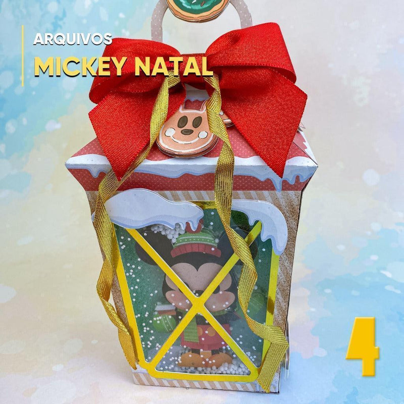 Caixa Mickey Natal - Arquivo Digital para Recorte - Quatro Cambalhotas