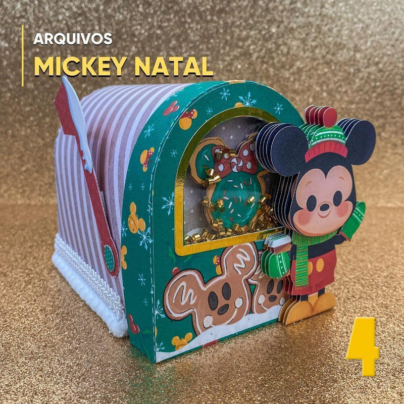 Caixa Natal do Mickey - Arquivo Digital para Recorte - Quatro Cambalhotas