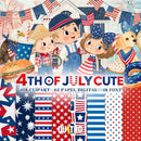 Kit Digital 4TH of JULY CUTE (4 de Julio) – Cliparts, Papéis Digitais e Fontes