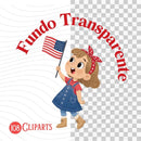 Kit Digital 4TH of JULY CUTE (4 de Julio) – Cliparts, Papéis Digitais e Fontes