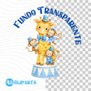 Kit Digital Circo Azul – Cliparts, Papéis Digitais e Fontes - Quatro Cambalhotas
