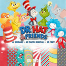 Kit Digital Dr Hat & Amigos – Cliparts, Papéis Digitais e Fontes