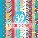 Kit Digital Dr Hat & Amigos – Cliparts, Papéis Digitais e Fontes