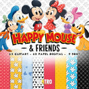 Kit Digital HAPPY MOUSE & FRIENDS • MICKEY – Cliparts, Papéis Digitais e Fontes