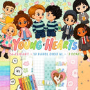 Kit Digital HEARTSTOPPER – Cliparts, Papéis Digitais e Fontes