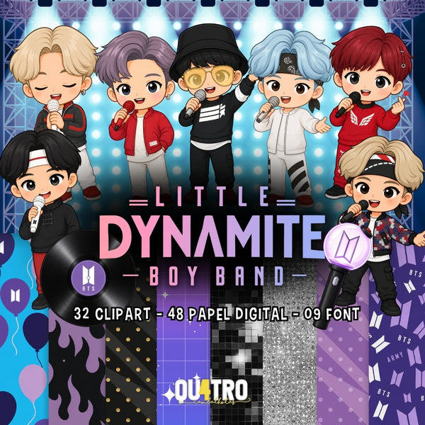 Kit Digital LITTLE DYNAMITE BOYBAND • BTS – Cliparts, Papéis Digitais