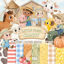 Kit Digital LITTLE FARMER – Cliparts, Papéis Digitais e Fontes