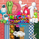 Kit Digital Meccha Chameleon – Cliparts, Papéis Digitais e Fontes