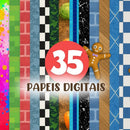 Kit Digital Meccha Chameleon – Cliparts, Papéis Digitais e Fontes