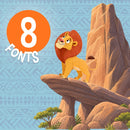 Kit Digital LITTLE ROAR KINGDOM • REI LEÃO – Cliparts, Papéis Digitais e Fontes