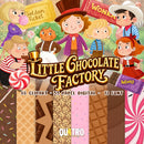 Kit Digital LITTLE CHOCOLATE FACTORY • WILLY WONKA – Cliparts, Papéis Digitais e Fontes