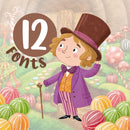 Kit Digital LITTLE CHOCOLATE FACTORY • WILLY WONKA – Cliparts, Papéis Digitais e Fontes