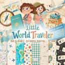 Kit Digital LITTLE WORLD TRAVELER – Cliparts, Papéis Digitais e Fontes