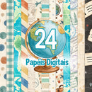 Kit Digital LITTLE WORLD TRAVELER – Cliparts, Papéis Digitais e Fontes