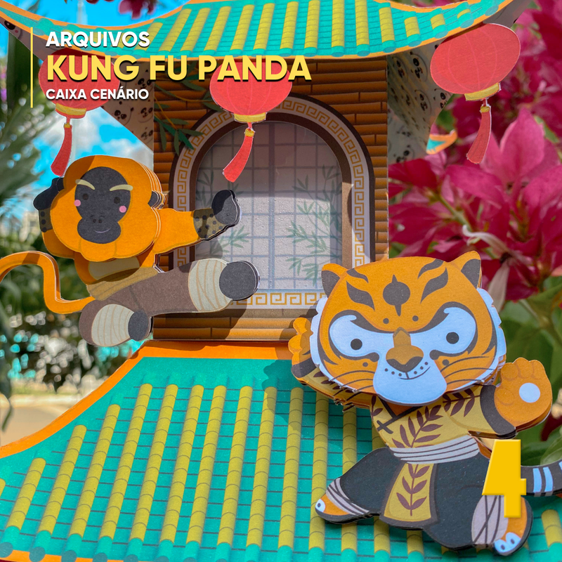Caixa Kung Fu Panda - Arquivo Digital para Recorte
