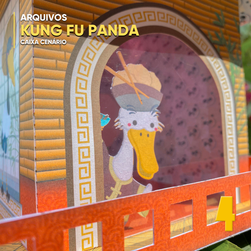 Caixa Kung Fu Panda - Arquivo Digital para Recorte