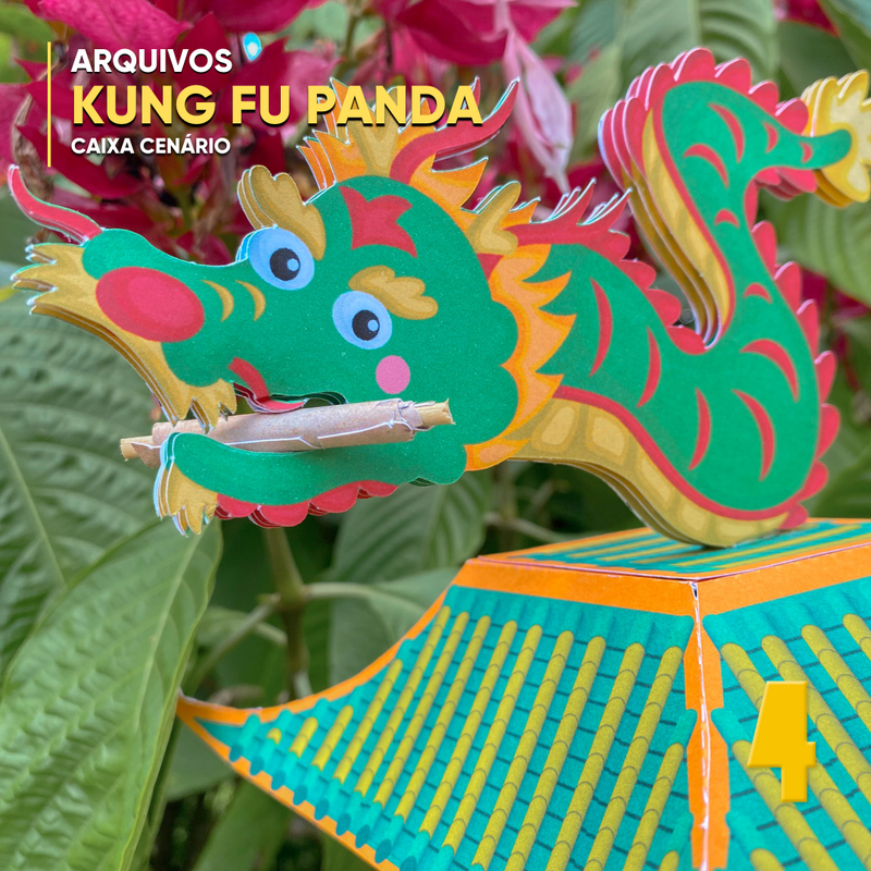 Caixa Kung Fu Panda - Arquivo Digital para Recorte