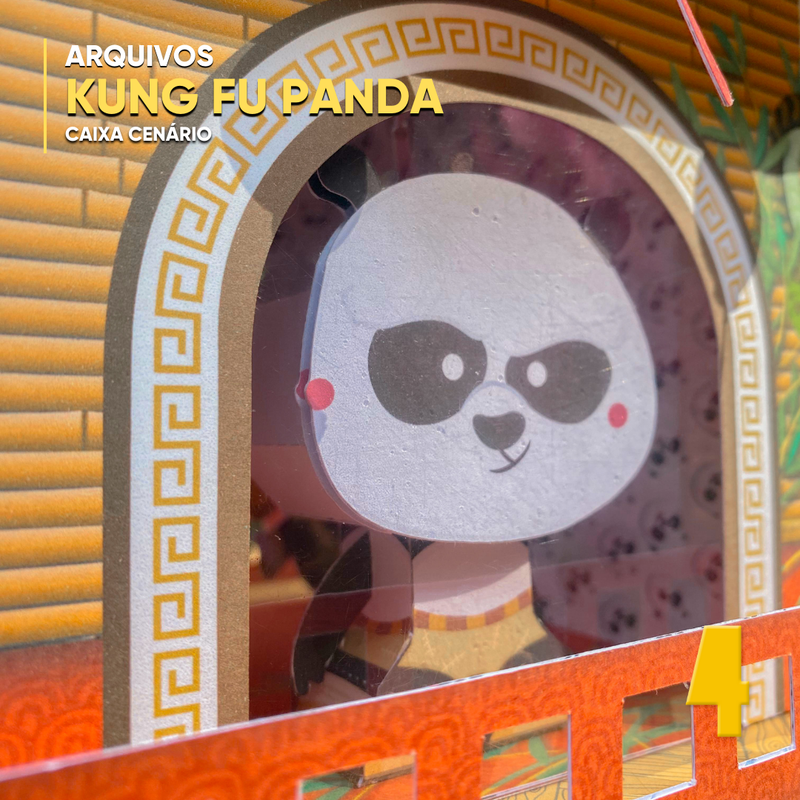 Caixa Kung Fu Panda - Arquivo Digital para Recorte