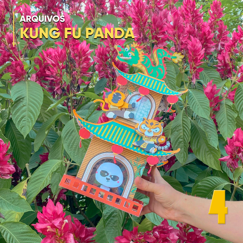 Caixa Kung Fu Panda - Arquivo Digital para Recorte