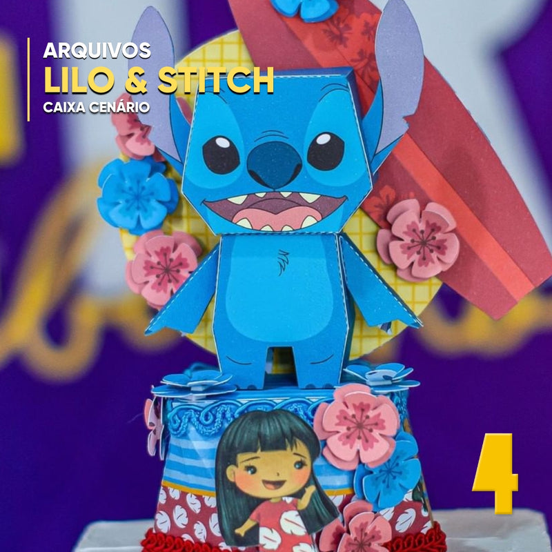 Caixa Lilo e Stitch - Arquivo Digital para Recorte - Quatro Cambalhotas