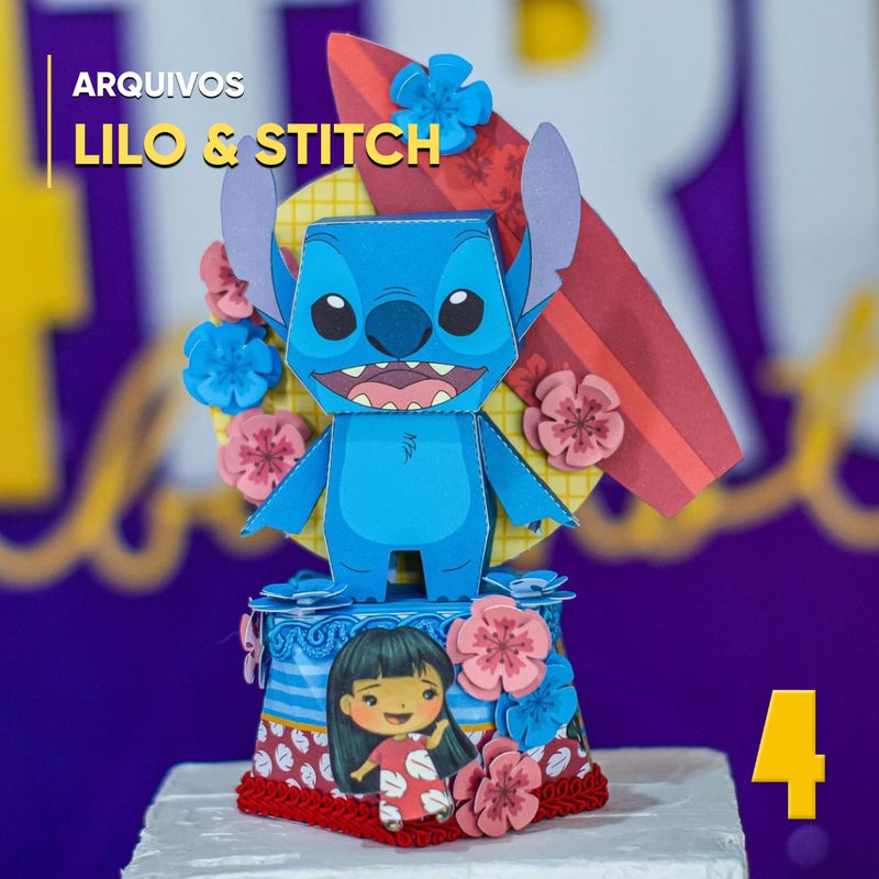 Caixa Lilo e Stitch - Arquivo Digital para Recorte - Quatro Cambalhotas
