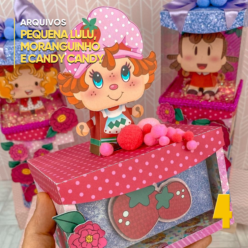 Luluzinha, Strawberry Shortcake and Candy Candy Box - Digital File for Cutting