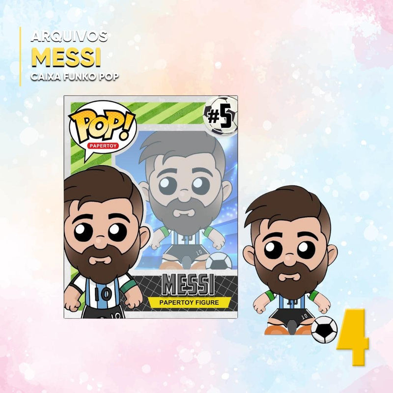 Caja Funko Pop Messi - Archivo digital para cortar