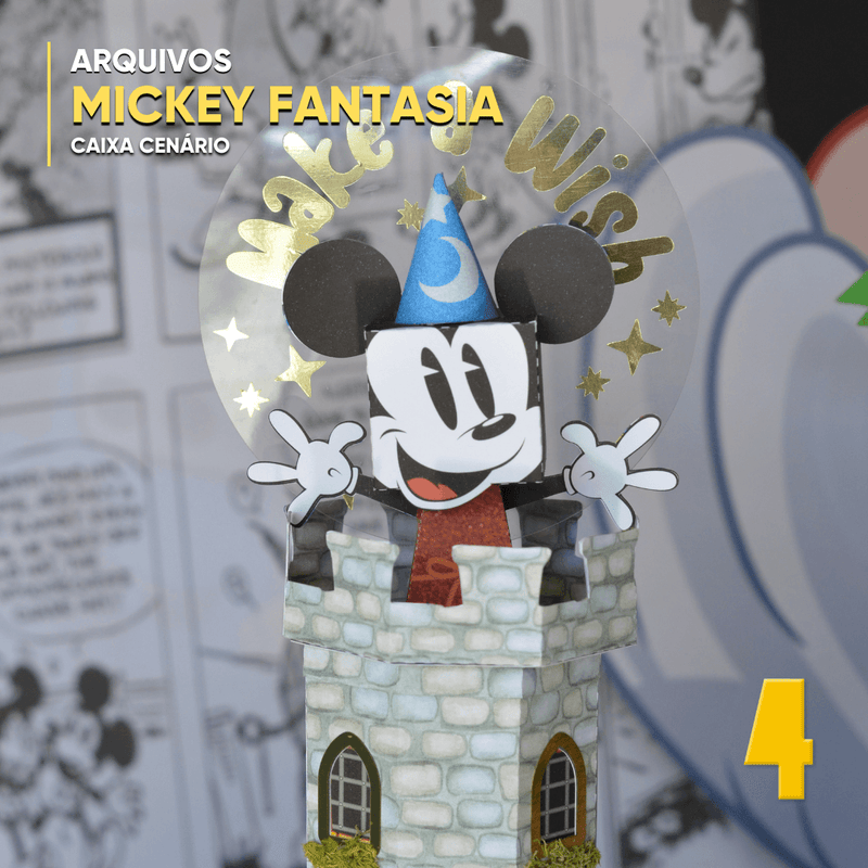 Caixa Mickey Fantasia - Arquivo Digital para Recorte - Quatro Cambalhotas