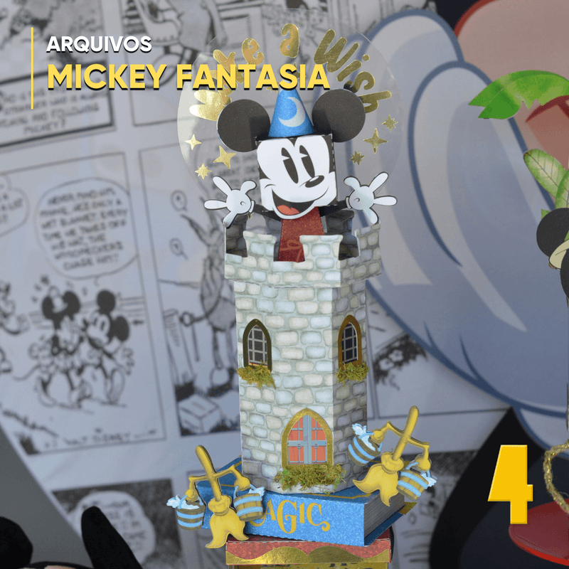 Caixa Mickey Fantasia - Arquivo Digital para Recorte - Quatro Cambalhotas