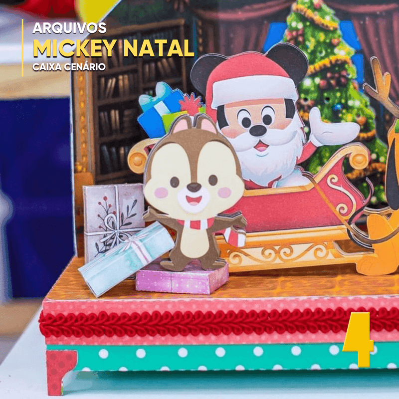 Caixa Natal Disney - Arquivo Digital para Recorte - Quatro Cambalhotas