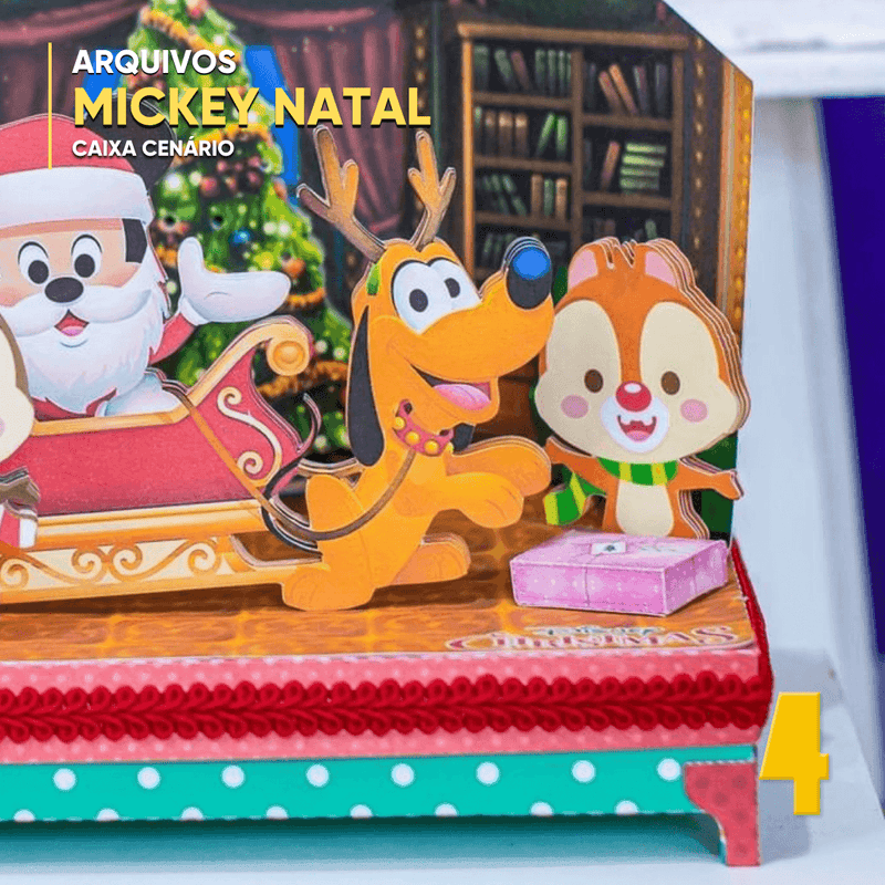 Caixa Natal Disney - Arquivo Digital para Recorte - Quatro Cambalhotas