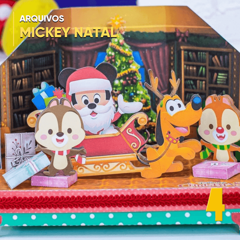 Caixa Natal Disney - Arquivo Digital para Recorte - Quatro Cambalhotas