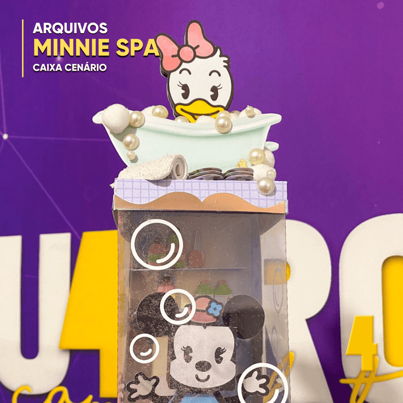 Caixa Minnie Spa - Arquivo Digital para Recorte - Quatro Cambalhotas