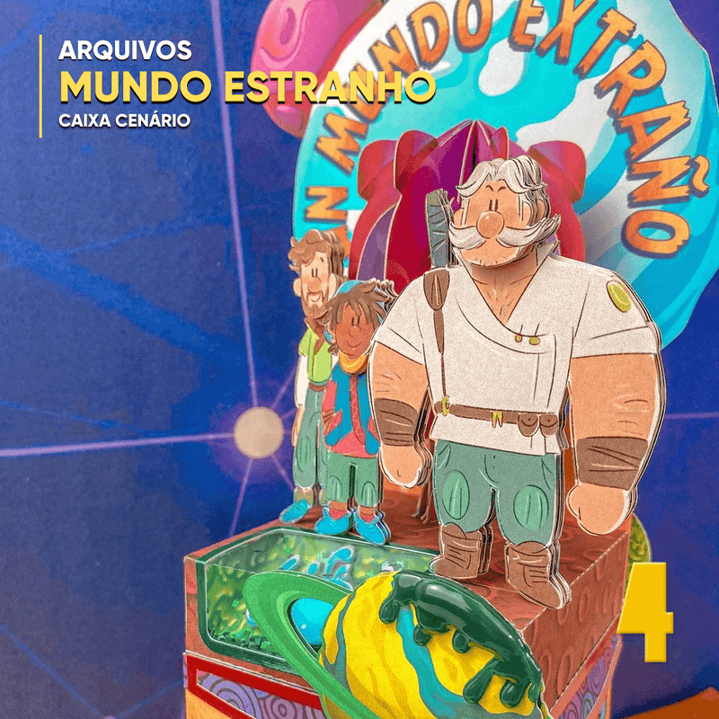 Caixa Mundo Estranho - Arquivo Digital para Recorte - Quatro Cambalhotas
