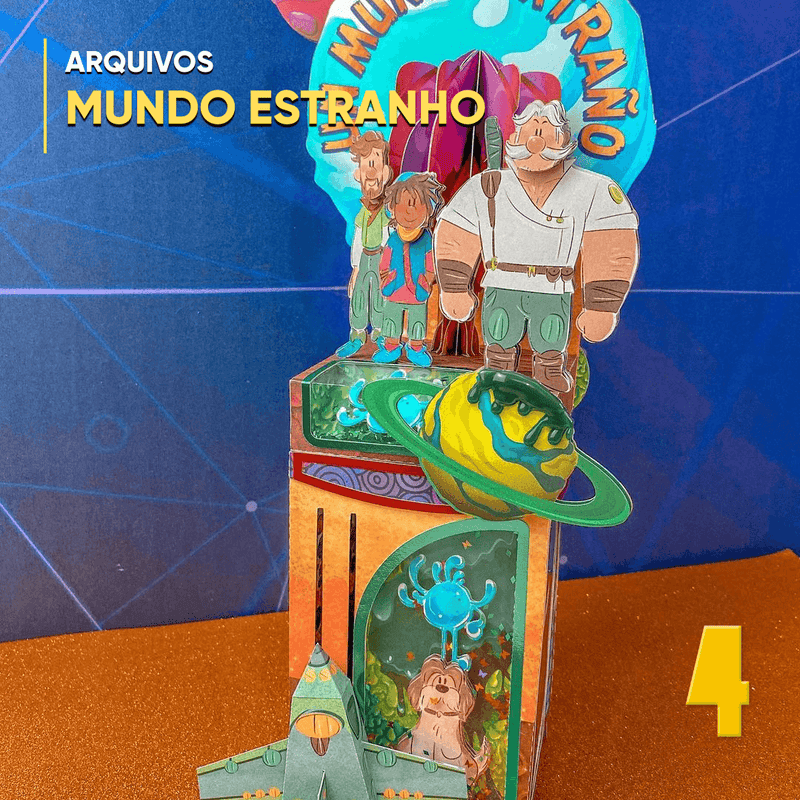 Caixa Mundo Estranho - Arquivo Digital para Recorte - Quatro Cambalhotas