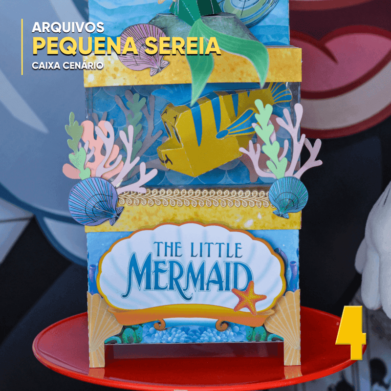 Caixa A Pequena Sereia - Arquivo Digital para Recorte
