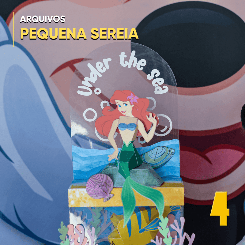 Caixa A Pequena Sereia - Arquivo Digital para Recorte