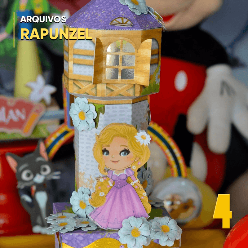 Caixa Rapunzel - Arquivo Digital para Recorte - Quatro Cambalhotas