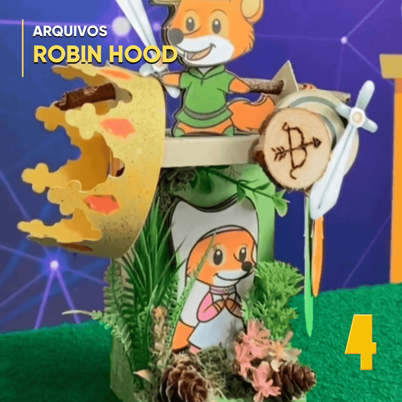 Caixa Robin Hood - Arquivo Digital para Recorte - Quatro Cambalhotas