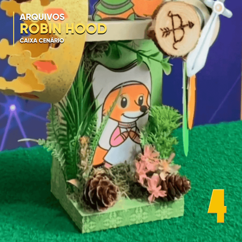 Caixa Robin Hood - Arquivo Digital para Recorte - Quatro Cambalhotas