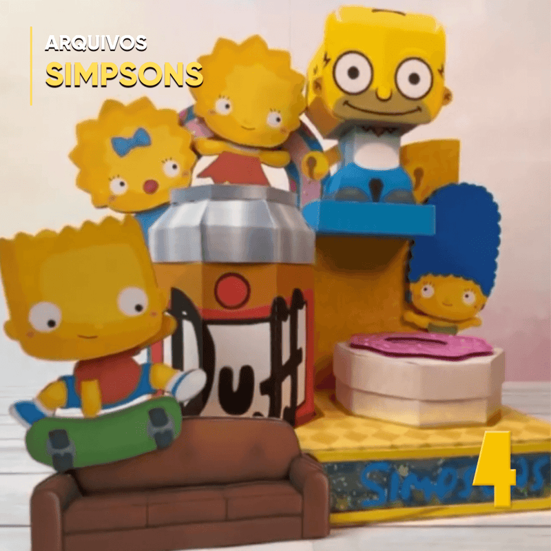 Caixa Os Simpsons - Arquivo Digital para Recorte - Quatro Cambalhotas