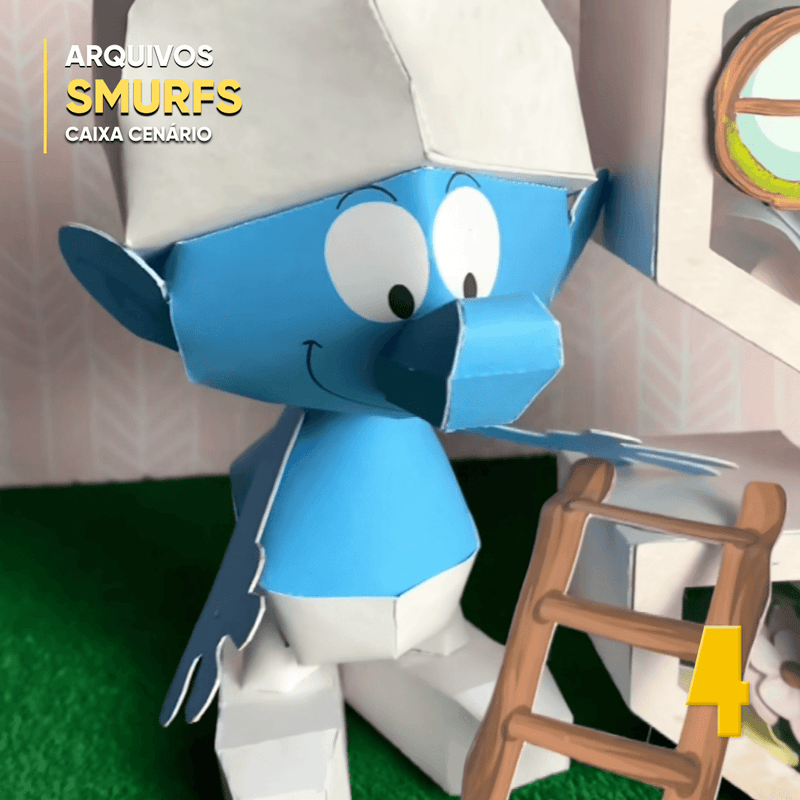 Caixa Os Smurfs - Arquivo Digital para Recorte - Quatro Cambalhotas