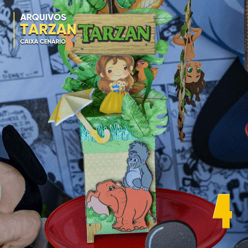 Caixa Tarzan - Arquivo Digital para Recorte - Quatro Cambalhotas