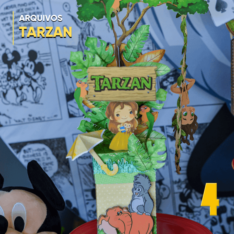 Caixa Tarzan - Arquivo Digital para Recorte - Quatro Cambalhotas