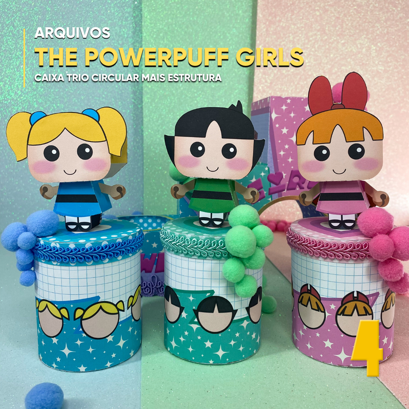 Caixa As Meninas Superpoderosas - Arquivo Digital para Recorte