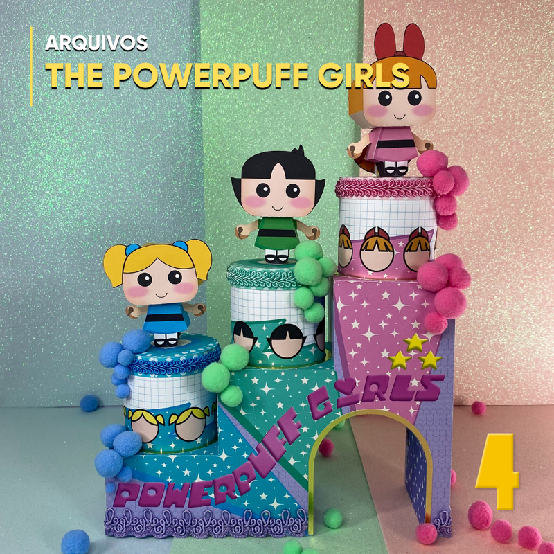 Caixa As Meninas Superpoderosas - Arquivo Digital para Recorte