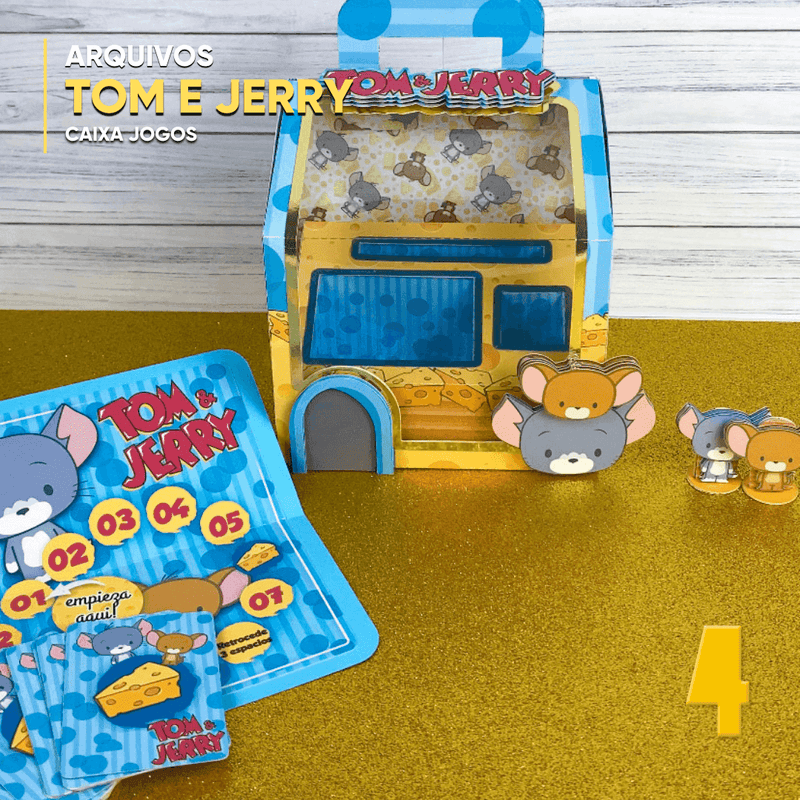 Caixa de Atividades Tom e Jerry - Arquivo Digital para Recorte